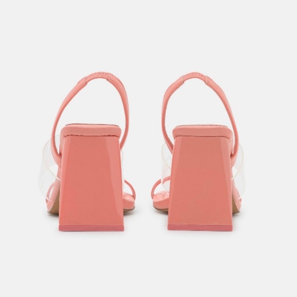 ALDO Eliss Shoes Pink Women's Triangle Chunky Block Heel Sandals Size 8 US NWT - Picture 3 of 10